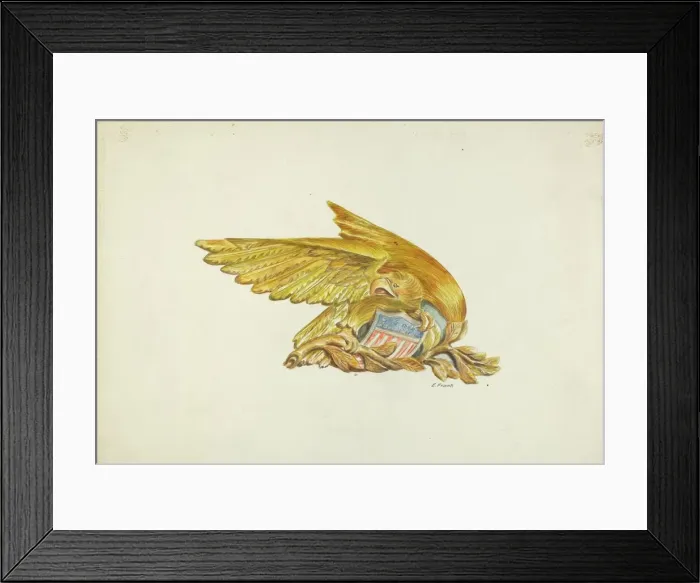 Framed Print : Ships Stern Ornament, c. 1940. Creator: L. B. Hartman Framed Print : Ships Stern Ornament, c. 1940. Creator: L. B. Hartman