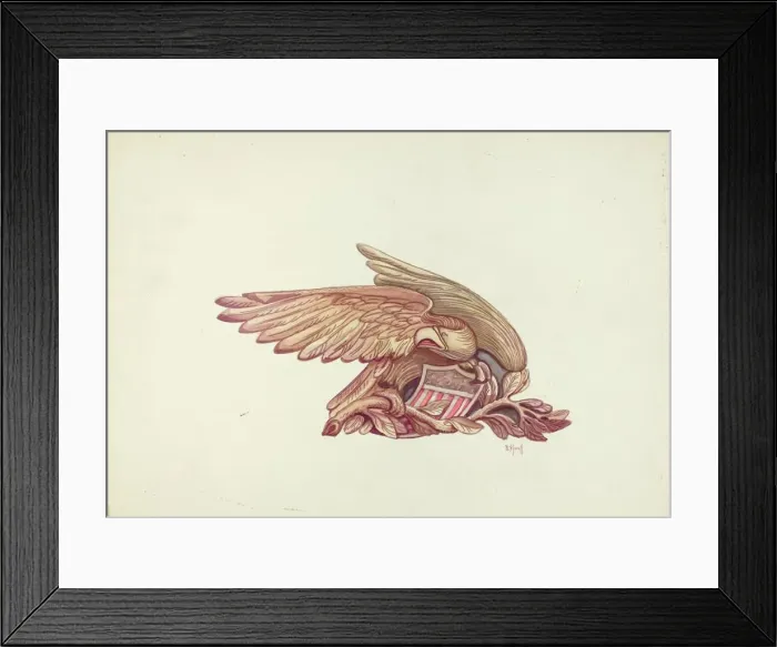Framed Print : Stern Ornament, c. 1940. Creator: L. B. Hartman Framed Print : Stern Ornament, c. 1940. Creator: L. B. Hartman