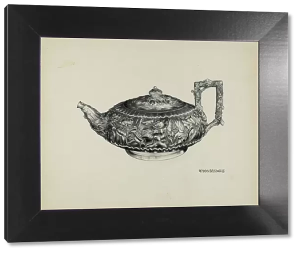 Silver Teapot, c. 1938. Creator: Florence Hastings