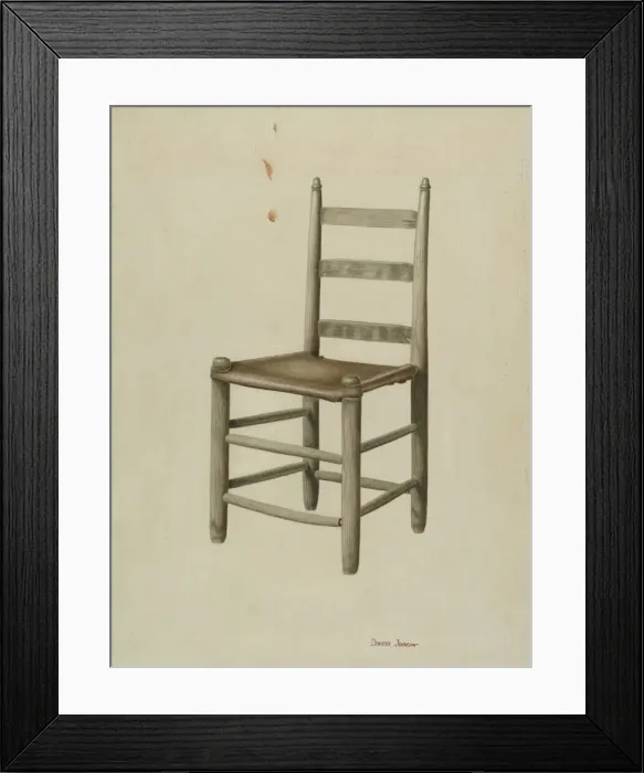 Framed Print : Rawhide-bottom Chair, c. 1939. Creator: Dorothy Johnson Framed Print : Rawhide-bottom Chair, c. 1939. Creator: Dorothy Johnson