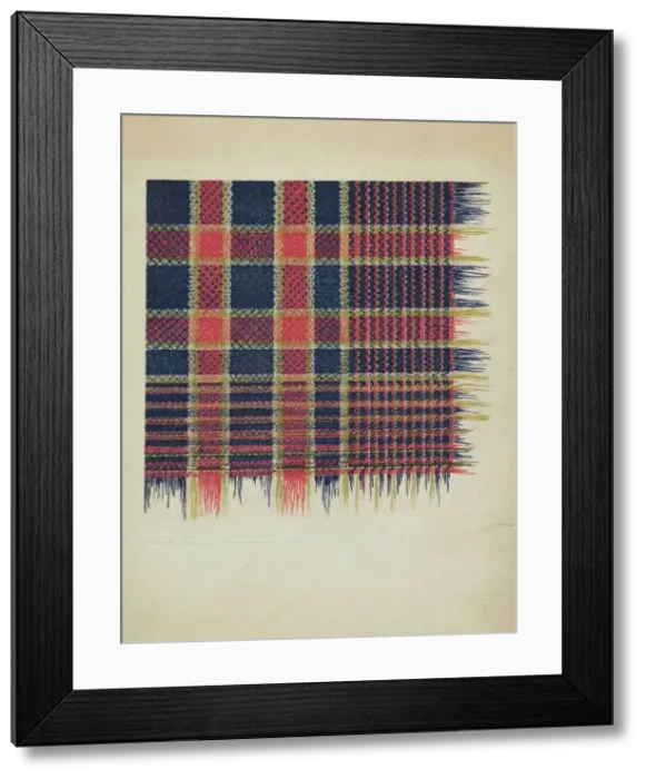 Framed Print : Handwoven Coverlet, c. 1936. Creator: Dorothy Lacey Framed Print : Handwoven Coverlet, c. 1936. Creator: Dorothy Lacey