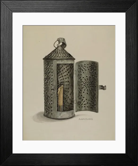 Framed Print : Tin Lantern, c. 1937. Creator: Augustine Haugland Framed Print : Tin Lantern, c. 1937. Creator: Augustine Haugland