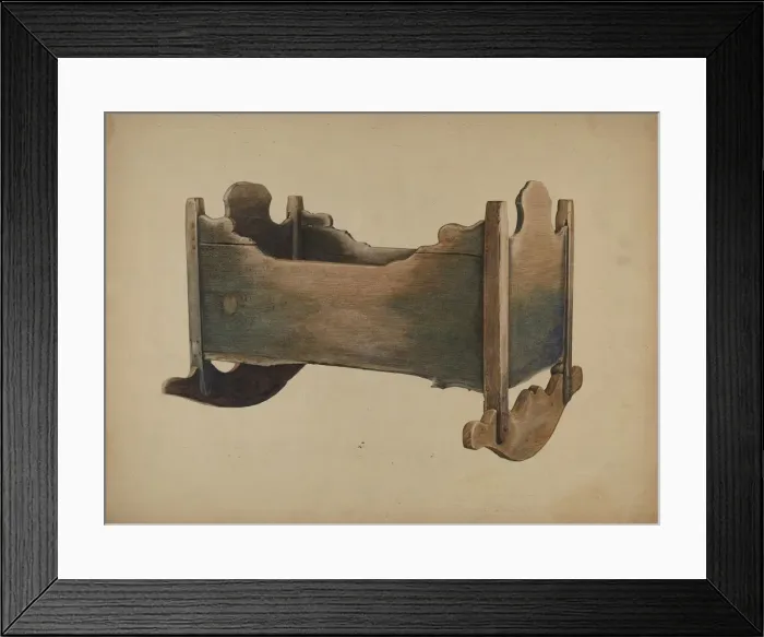 Framed Print : Baby Cradle, c. 1940. Creators: Harley Kempter, Bruce Gentry Framed Print : Baby Cradle, c. 1940. Creators: Harley Kempter, Bruce Gentry