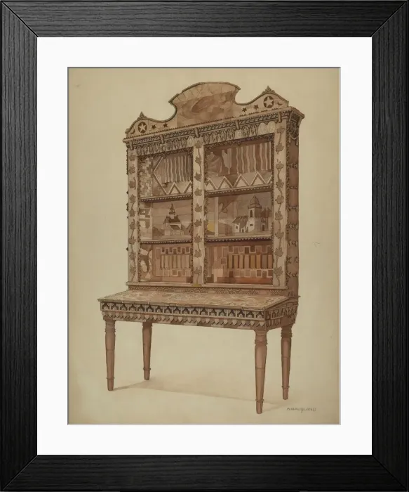 Framed Print : Whalebone Cabinet, c. 1937. Creator: Augustine Haugland Framed Print : Whalebone Cabinet, c. 1937. Creator: Augustine Haugland