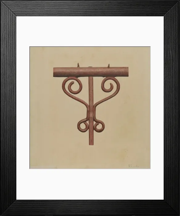 Framed Print : Cast Iron Window Railing, c. 1939. Creator: Harley Kempter Framed Print : Cast Iron Window Railing, c. 1939. Creator: Harley Kempter