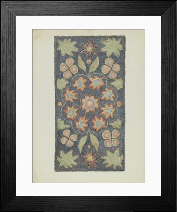 Framed Print : Hooked Rug, 1935 / 1942. Creator: Dorothy Lacey Framed Print : Hooked Rug, 1935 / 1942. Creator: Dorothy Lacey