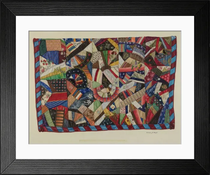 Framed Print : Crazy Quilt, c. 1938. Creator: Dolores Haupt Framed Print : Crazy Quilt, c. 1938. Creator: Dolores Haupt