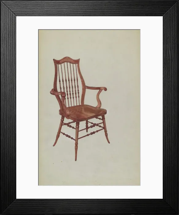 Framed Print : Music Room Chair, c. 1939. Creator: Virginia Kennady Framed Print : Music Room Chair, c. 1939. Creator: Virginia Kennady