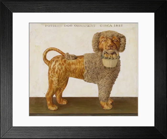 Framed Print : Pottery Dog Ornament, c. 1938. Creator: Cleo Lovett Framed Print : Pottery Dog Ornament, c. 1938. Creator: Cleo Lovett