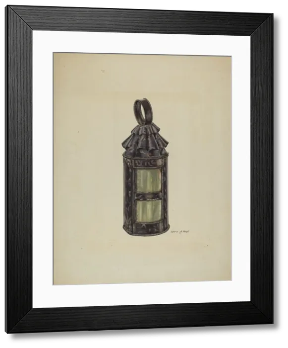 Framed Print : Horn Lantern, c. 1939. Creator: Dolores Haupt Framed Print : Horn Lantern, c. 1939. Creator: Dolores Haupt