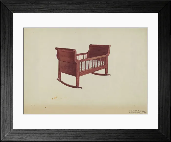 Framed Print : Cradle, c. 1939. Creator: Virginia Kennady Framed Print : Cradle, c. 1939. Creator: Virginia Kennady