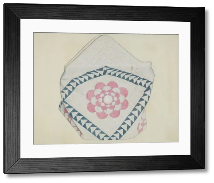 Framed Print : Quilt, c. 1937. Creator: William High Framed Print : Quilt, c. 1937. Creator: William High