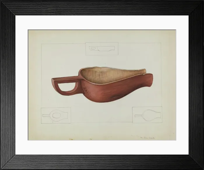 Framed Print : Wooden Meal Scoop, c. 1937. Creator: Gene Luedke Framed Print : Wooden Meal Scoop, c. 1937. Creator: Gene Luedke