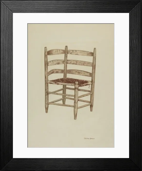 Framed Print : Double Back Chair, c. 1939. Creator: Dorothy Johnson Framed Print : Double Back Chair, c. 1939. Creator: Dorothy Johnson