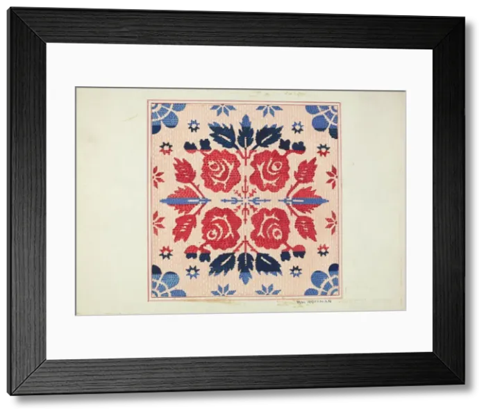 Framed Print : Coverlet, 1935 / 1942. Creator: William Hoffman Framed Print : Coverlet, 1935 / 1942. Creator: William Hoffman