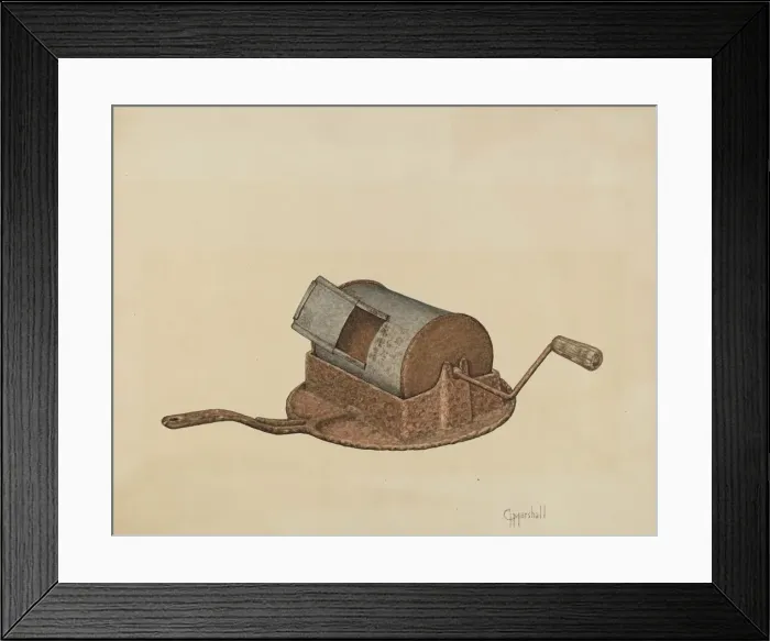 Framed Print : Coffee Roaster, c. 1939. Creator: Claude Marshall