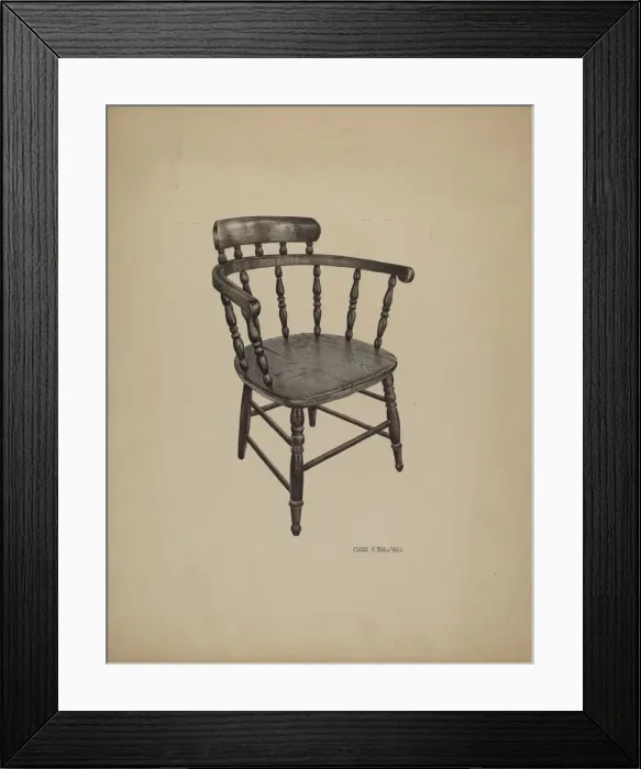 Framed Print : Comb Back Chair, c. 1940. Creator: Claude Marshall Framed Print : Comb Back Chair, c. 1940. Creator: Claude Marshall