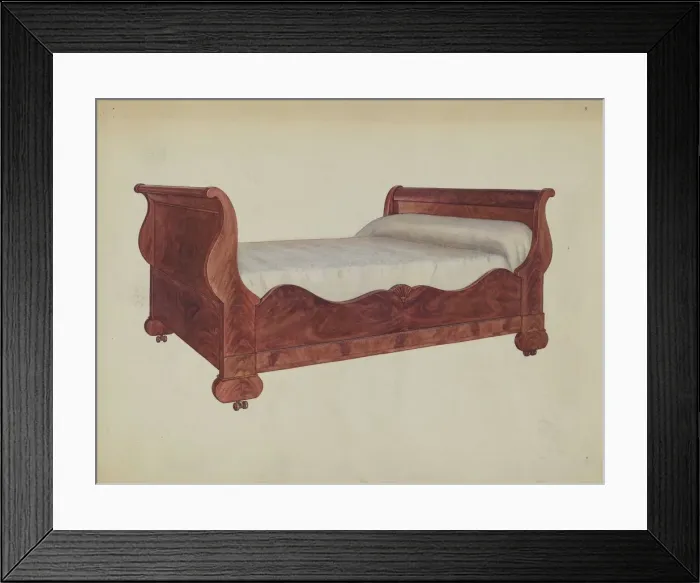 Framed Print : Bed Double, 1935 / 1942. Creator: Virginia Kennady Framed Print : Bed Double, 1935 / 1942. Creator: Virginia Kennady