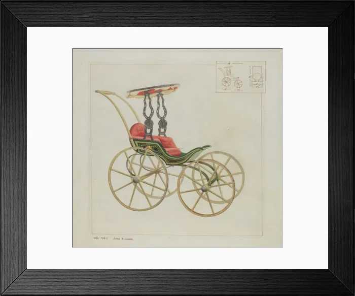 Framed Print : Doll Carriage, c. 1937. Creator: James M. Lawson Framed Print : Doll Carriage, c. 1937. Creator: James M. Lawson