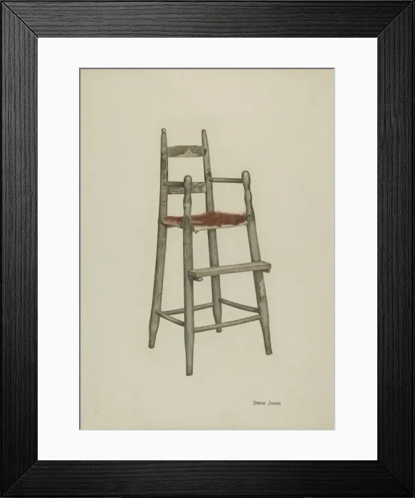 Framed Print : Childs High Chair, 1939. Creator: Dorothy Johnson Framed Print : Childs High Chair, 1939. Creator: Dorothy Johnson