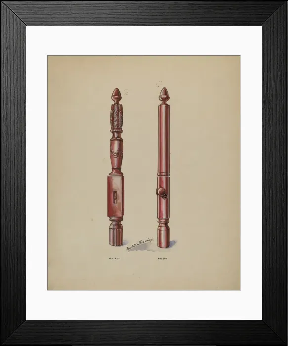 Framed Print : Bed Posts, c. 1936. Creator: Walter W. Jennings