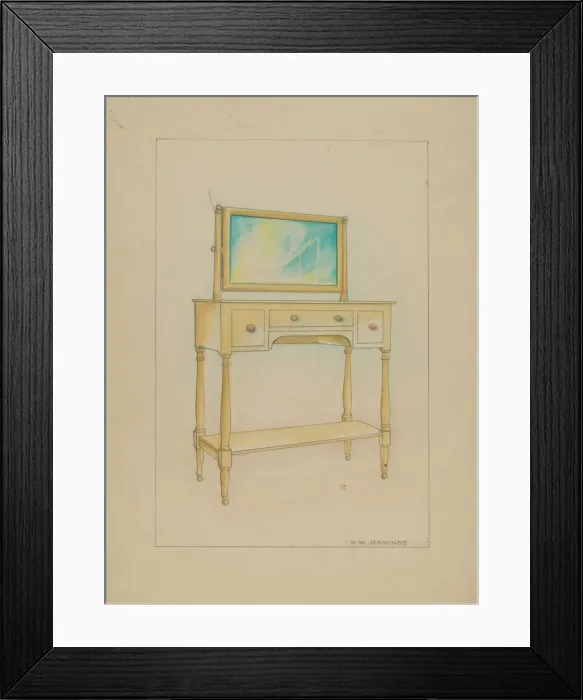 Framed Print : Washstand, c. 1936. Creator: Walter W. Jennings Framed Print : Washstand, c. 1936. Creator: Walter W. Jennings