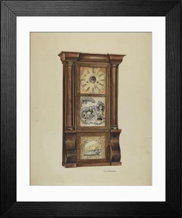 Framed Print : Clock, c. 1936. Creator: Walter W. Jennings Framed Print : Clock, c. 1936. Creator: Walter W. Jennings