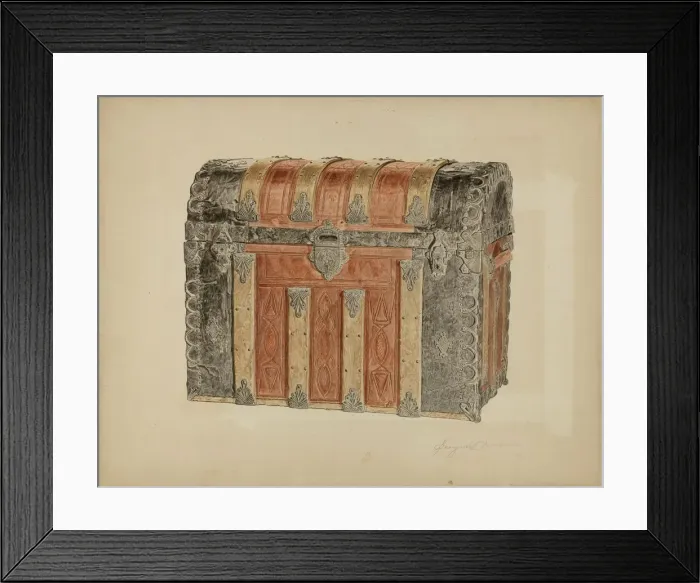 Framed Print : Trunk, c. 1940. Creator: Georgine E. Mason