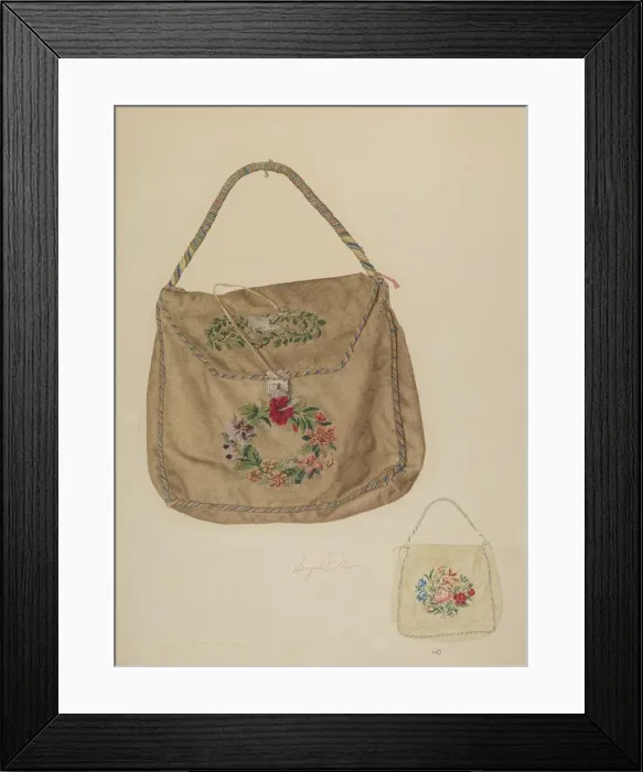 Framed Print : Bag, c. 1941. Creator: Georgine E. Mason Framed Print : Bag, c. 1941. Creator: Georgine E. Mason