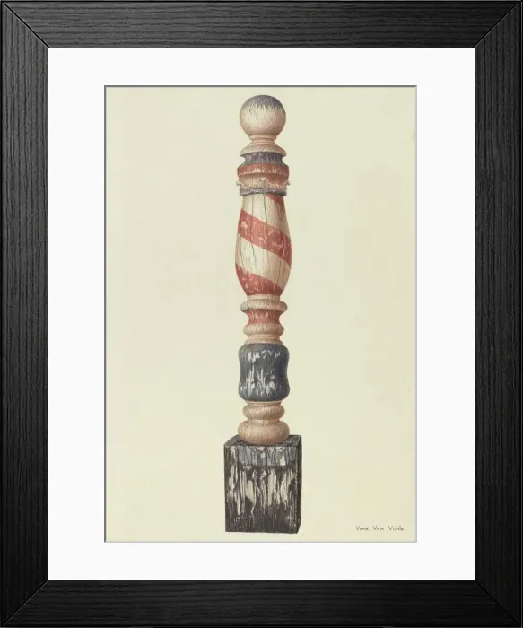 Framed Print : Barber Pole, c. 1939. Creator: Vera Van Voris Framed Print : Barber Pole, c. 1939. Creator: Vera Van Voris