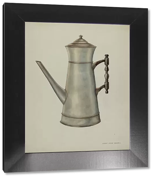 Pewter Coffee Pot, c. 1937. Creator: Harry Mann Waddell