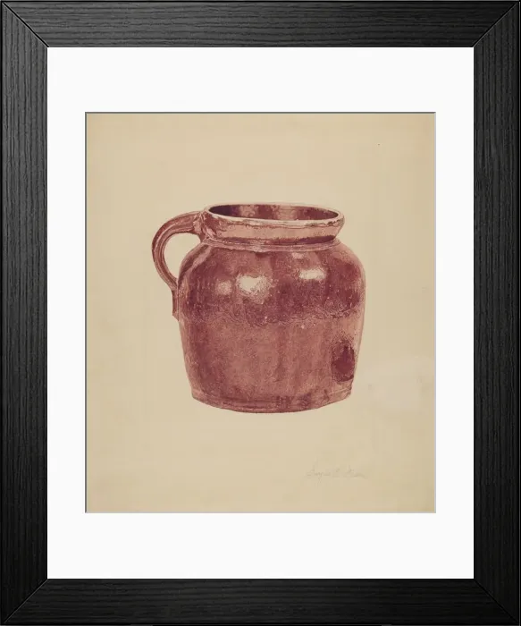 Framed Print : Bean Pot, c. 1939. Creator: Georgine E. Mason Framed Print : Bean Pot, c. 1939. Creator: Georgine E. Mason