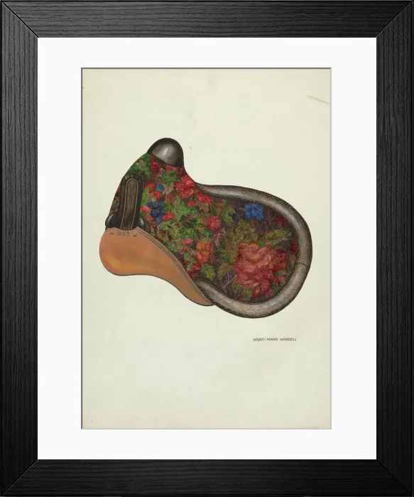 Framed Print : Side Saddle - California Syle, c. 1937. Creator: Harry Mann Waddell Framed Print : Side Saddle - California Syle, c. 1937. Creator: Harry Mann Waddell