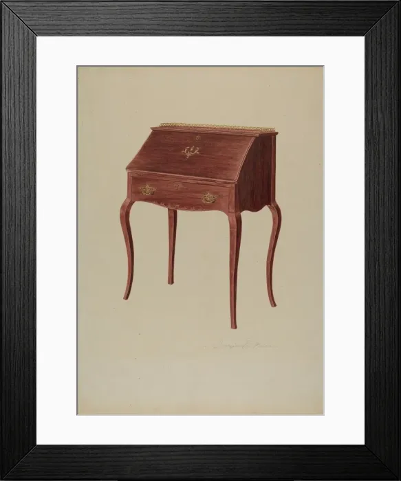 Framed Print : Desk (Lady s), c. 1940. Creator: Georgine E. Mason Framed Print : Desk (Lady s), c. 1940. Creator: Georgine E. Mason