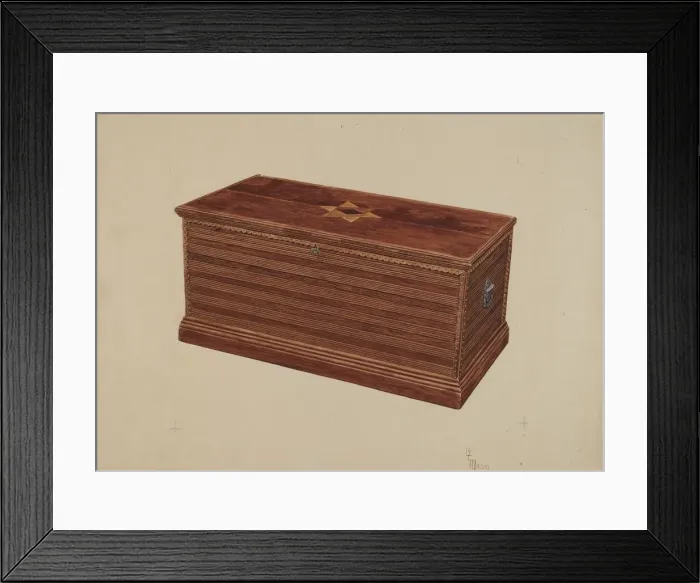 Framed Print : Chest, c. 1938. Creator: Georgine E. Mason Framed Print : Chest, c. 1938. Creator: Georgine E. Mason