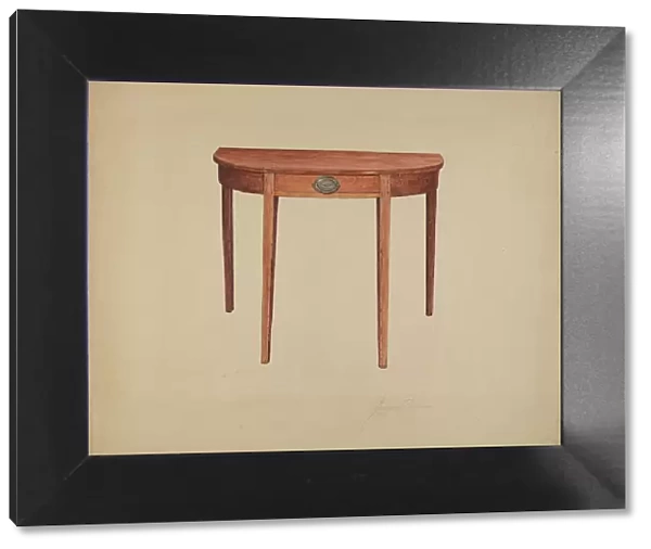 Half-round Table, c. 1940. Creator: Georgine E. Mason
