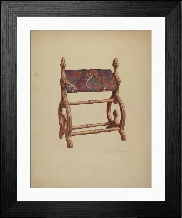 Framed Print : Foot Rest, c. 1940. Creator: Georgine E. Mason Framed Print : Foot Rest, c. 1940. Creator: Georgine E. Mason