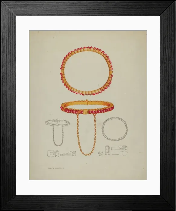 Framed Print : Bracelet, c. 1937. Creator: Tulita Westfall Framed Print : Bracelet, c. 1937. Creator: Tulita Westfall