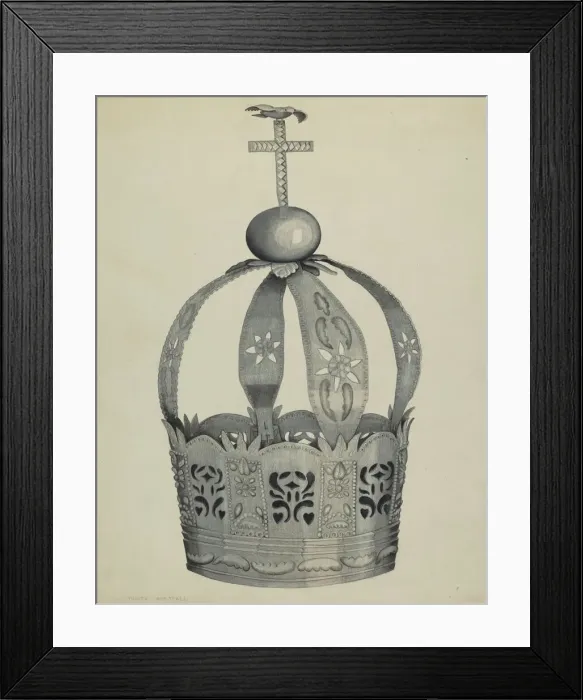Framed Print : Silver Crown (Crown of the Holy Ghost), c. 1937. Creators: Tulita Westfall, Ethel Dougan Framed Print : Silver Crown (Crown of the Holy Ghost), c. 1937. Creators: Tulita Westfall, Ethel Dougan