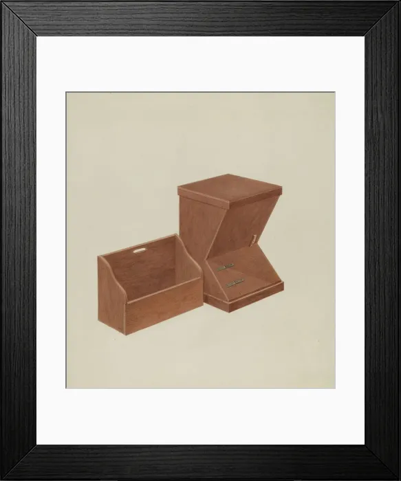 Framed Print : Shaker Wood Box, c. 1937. Creator: Alois E. Ulrich Framed Print : Shaker Wood Box, c. 1937. Creator: Alois E. Ulrich