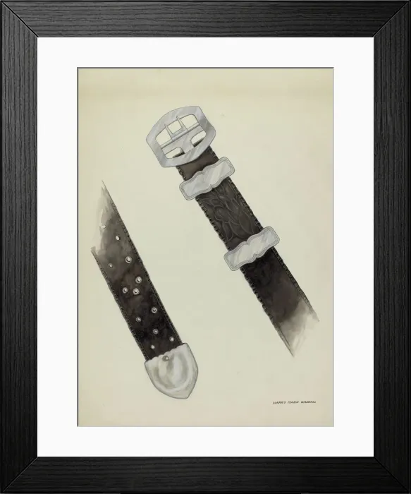 Framed Print : Leather Belt, c. 1936. Creator: Harry Mann Waddell Framed Print : Leather Belt, c. 1936. Creator: Harry Mann Waddell