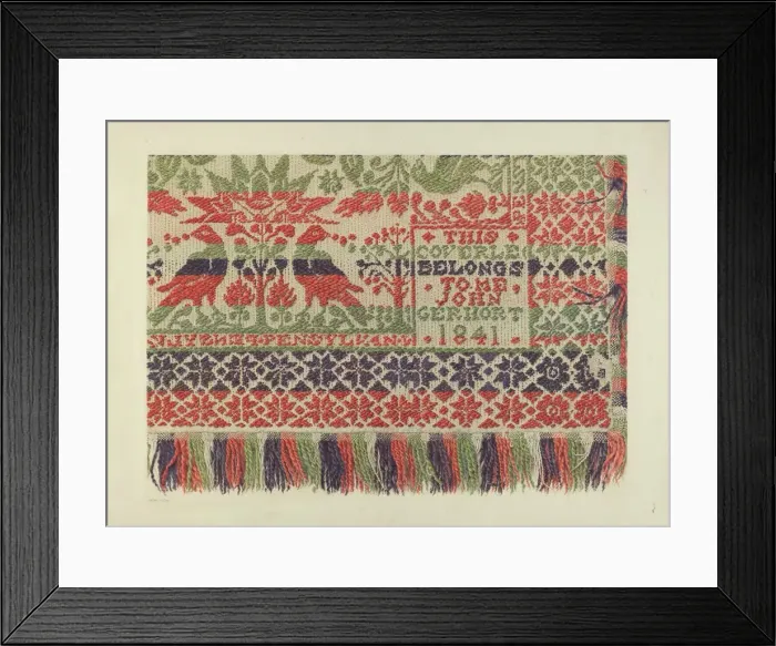 Framed Print : Woven Coverlet, c. 1940. Creator: Carmel Wilson Framed Print : Woven Coverlet, c. 1940. Creator: Carmel Wilson