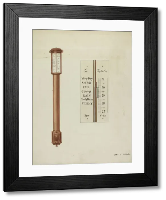 Framed Print : Shaker Barometer, c. 1937. Creator: Alois E. Ulrich Framed Print : Shaker Barometer, c. 1937. Creator: Alois E. Ulrich