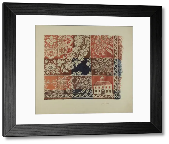 Framed Print : Woven Coverlet, 1935 / 1942. Creator: Alois E. Ulrich Framed Print : Woven Coverlet, 1935 / 1942. Creator: Alois E. Ulrich