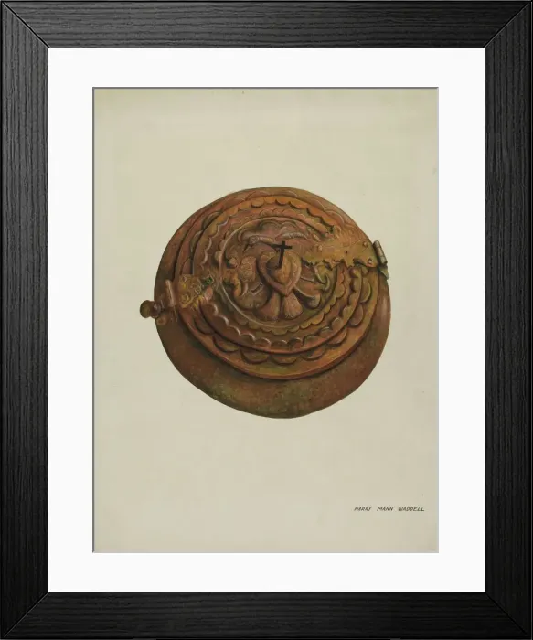 Framed Print : Baptismal Font, 1937. Creator: Harry Mann Waddell Framed Print : Baptismal Font, 1937. Creator: Harry Mann Waddell