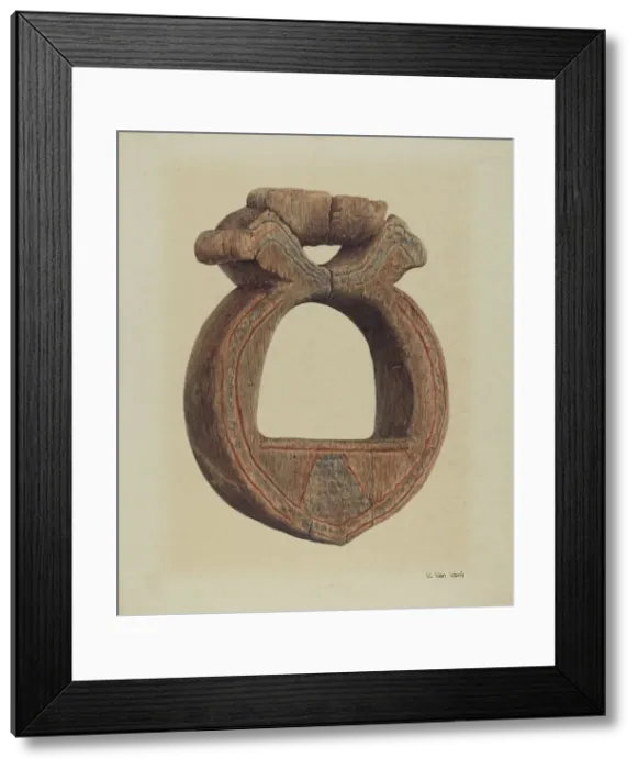 Framed Print : Wooden Stirrup, 1935 / 1942. Creator: Vera Van Voris Framed Print : Wooden Stirrup, 1935 / 1942. Creator: Vera Van Voris
