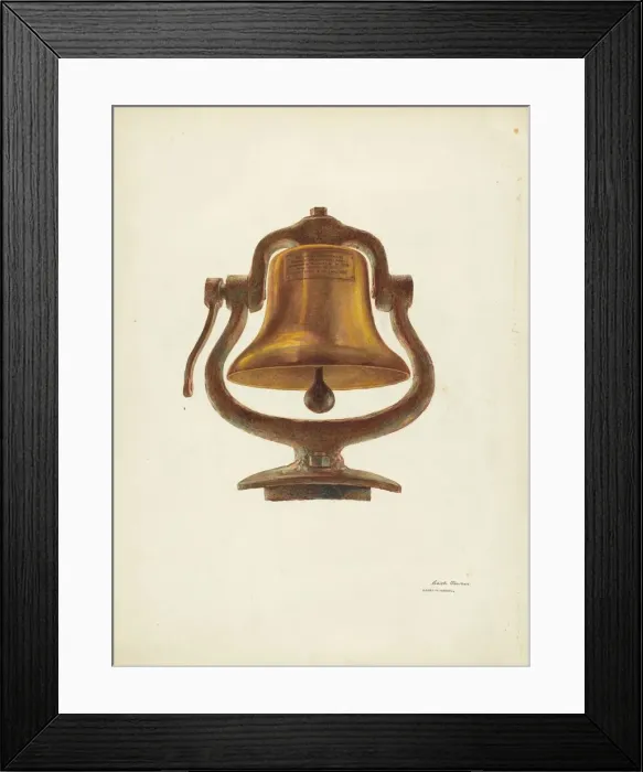 Framed Print : Bell (From a Locomotive), c. 1940. Creators: Harry Mann Waddell, Edith Towner Framed Print : Bell (From a Locomotive), c. 1940. Creators: Harry Mann Waddell, Edith Towner