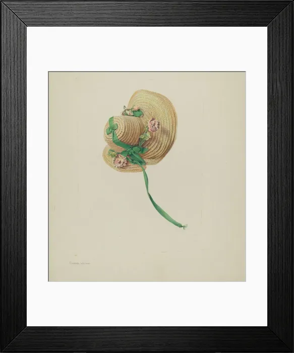 Framed Print : Dolls Straw Bonnet, 1935 / 1942. Creator: Carmel Wilson Framed Print : Dolls Straw Bonnet, 1935 / 1942. Creator: Carmel Wilson