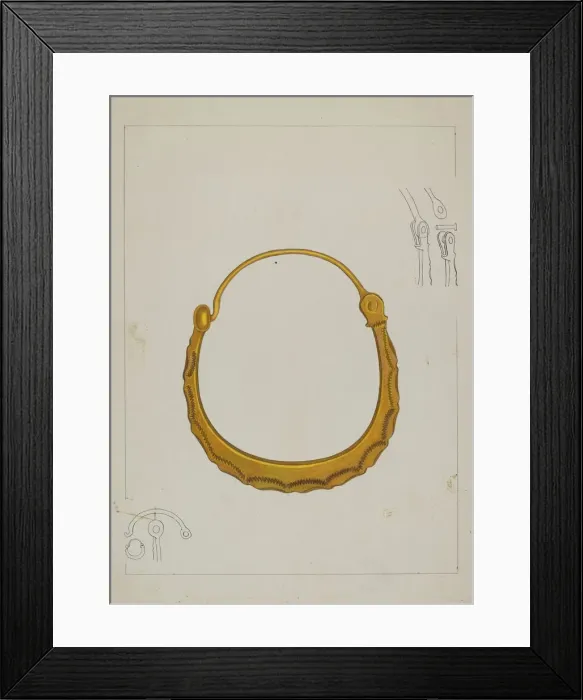 Framed Print : Loop Earring, c. 1937. Creator: Tulita Westfall Framed Print : Loop Earring, c. 1937. Creator: Tulita Westfall