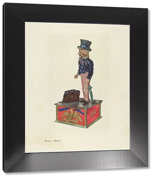 Toy Bank: Uncle Sam, c. 1937. Creator: Elmer Weise